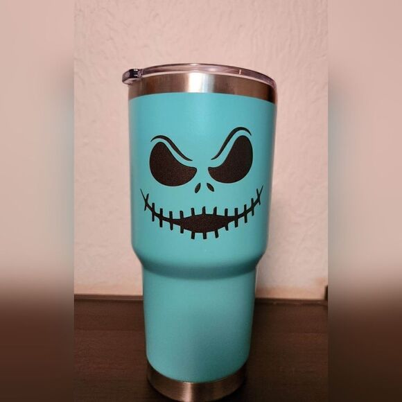 Jack Skellington 32 ounce Stainless Steel Tumbler Teal - Picture 1 of 1